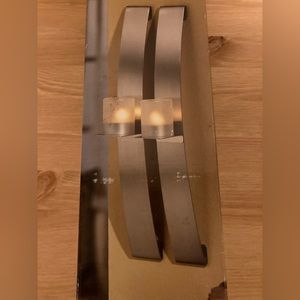 A pair of wall-mounted tea-light sconces (new)